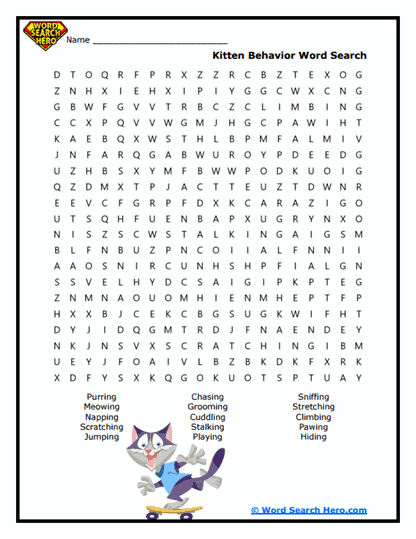 Playful Paws Word Search