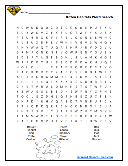 Cozy Corners Word Search