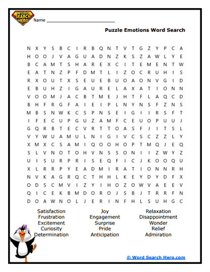 Puzzle Feelings Word Search