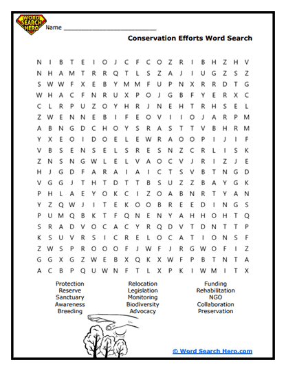 Protecting Spots Word Search