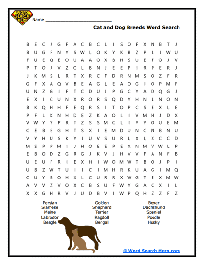 Breed Explorer Word Search