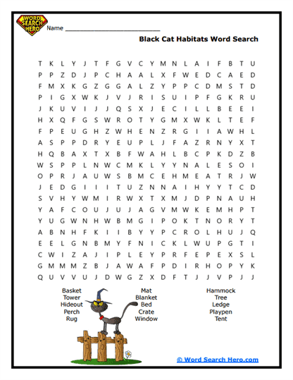 Cozy Spots Word Search