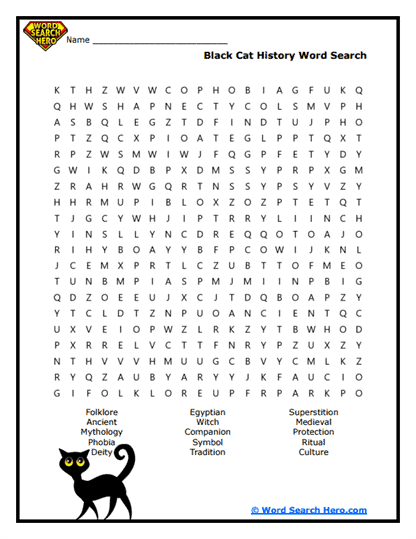 Mystic Felines Word Search