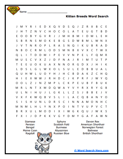 Furry Friends Word Search