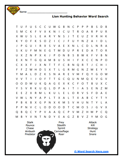 Silent Predators Word Search