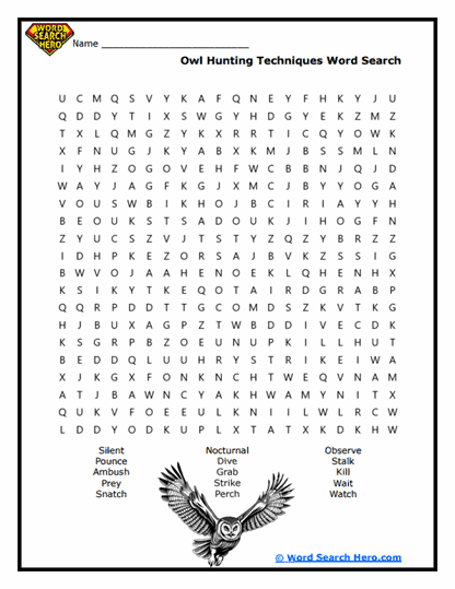 Silent Predators Word Search