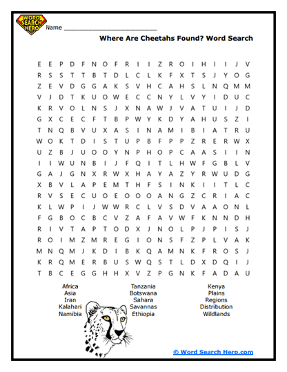 Wild Wanderers Word Search