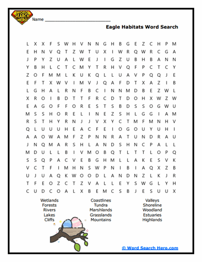 Nesting Grounds Word Search