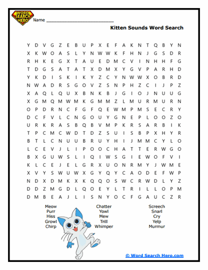 Meow Melodies Word Search