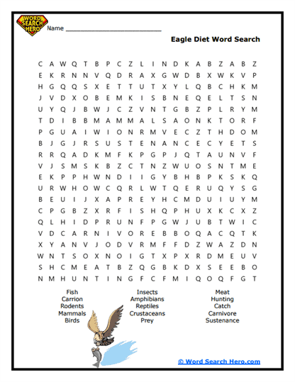 Prey & Predators Word Search