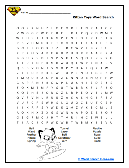 Feline Fun Word Search