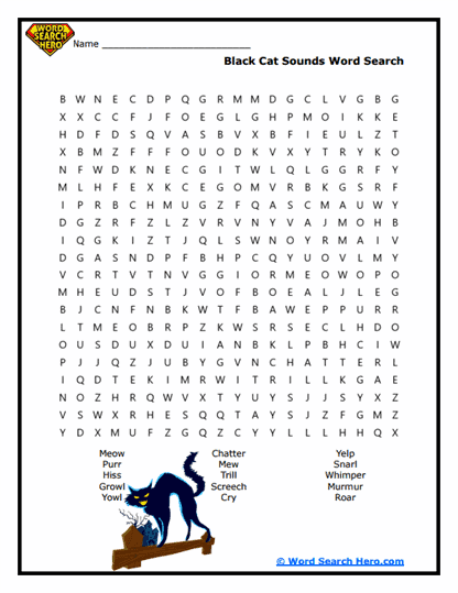 Feline Noises Word Search