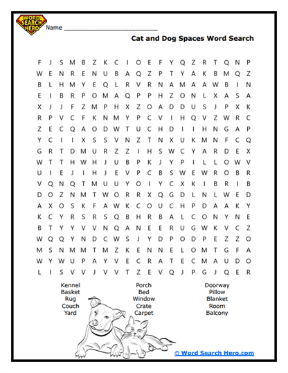 Cozy Corners Word Search