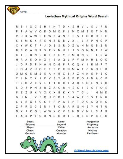 Mythic Origins Word Search