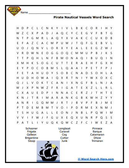 Pirate Talk Word Search