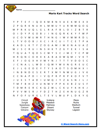 Speedway Search Word Search