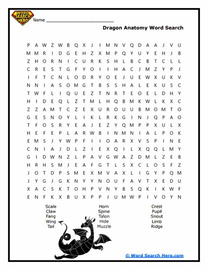 Fiery Features Word Search