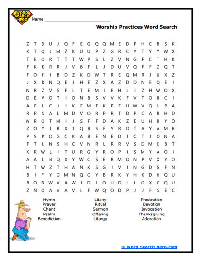 Worship Words Word Search