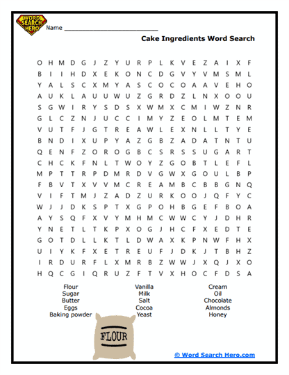 Cake Craze Word Search