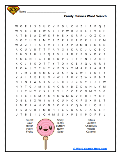 Candy Word Searches