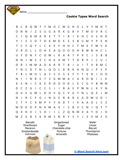 Cookie Hunt Word Search