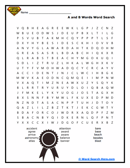 A & B Bonanza Word Search