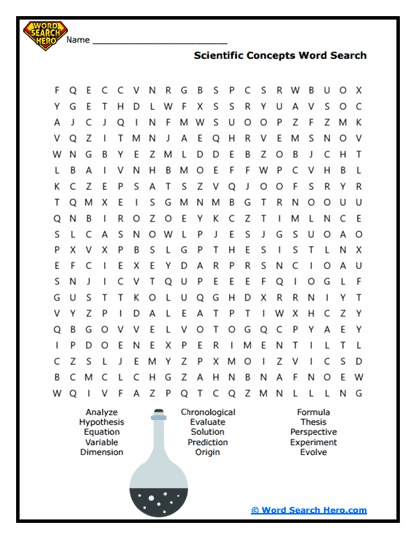 Scientific Sleuth Word Search