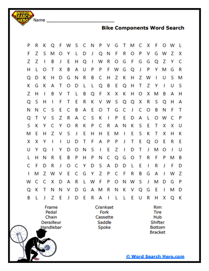 Bike Parts Bonanza Word Search