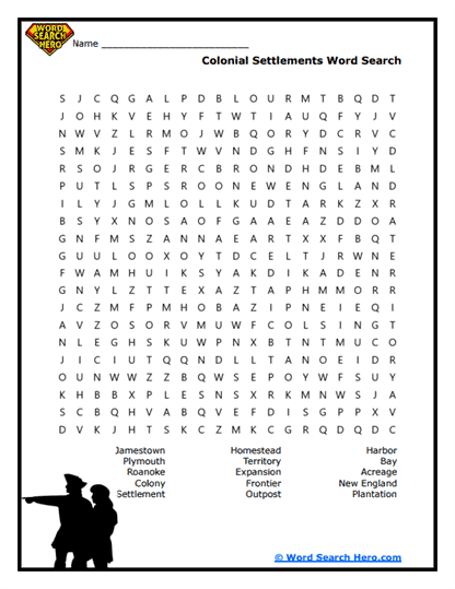 Settlement Search Word Search