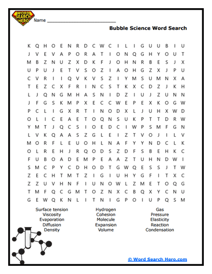 Bubble Science Word Search