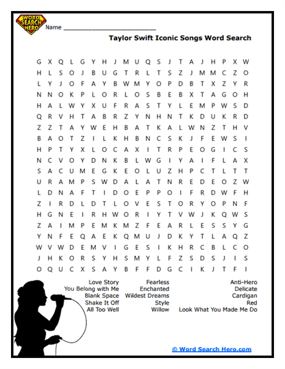Pop Icon Word Searches