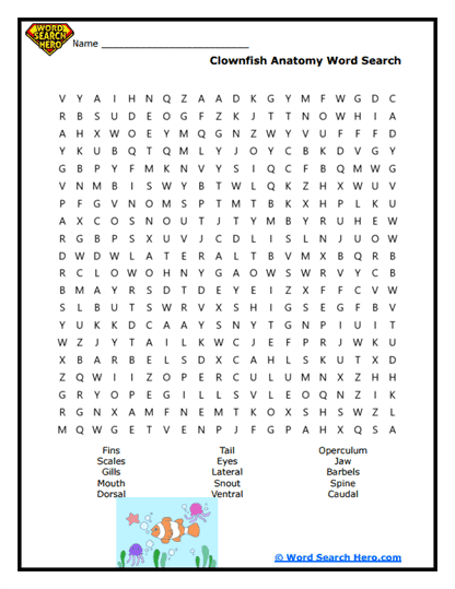 McSwim Parts Word Search