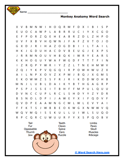 Mammal Word Searches