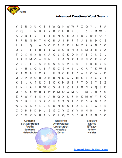 Hard Vocabulary Word Searches