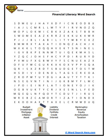 Financial Literacy Word Search