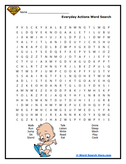 Action Adventure Word Search