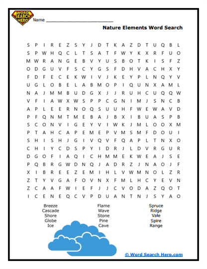 Breezy Elements Word Search