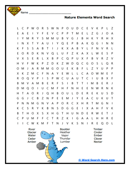 Elemental Nature Word Search