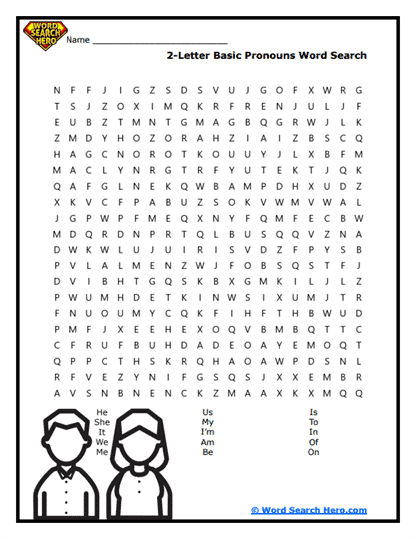 Pronoun Puzzler Word Search