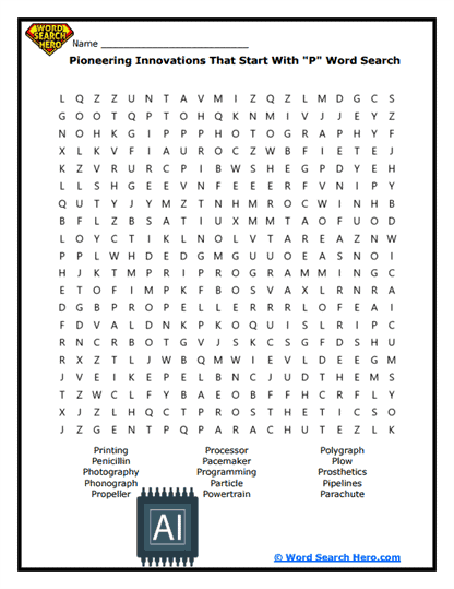 P-Powered Professions Word Search