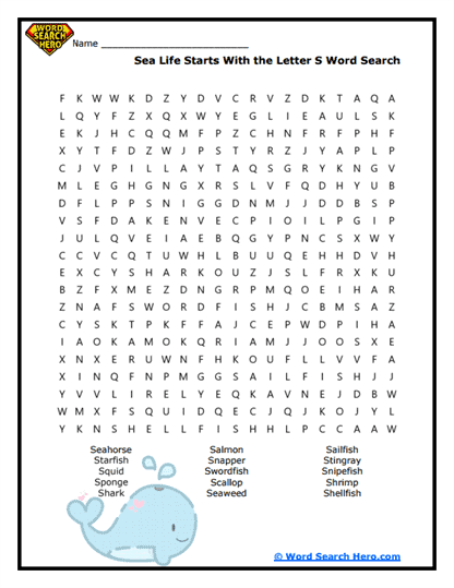 Sea Search Word Search