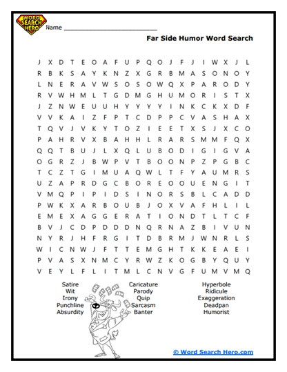 Humor Hunt Word Search