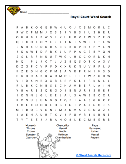 Royal Titles Word Search