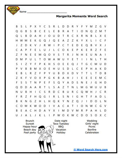 Margarita Moments Word Search