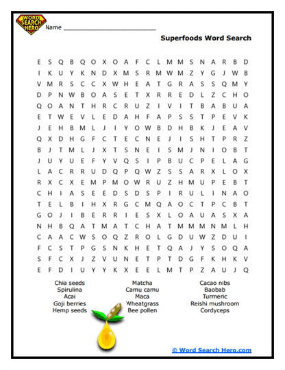 Healthy Food Word Searches