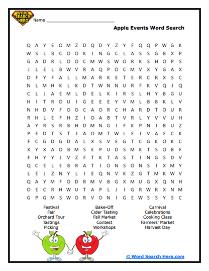 Apple Festivities Word Search