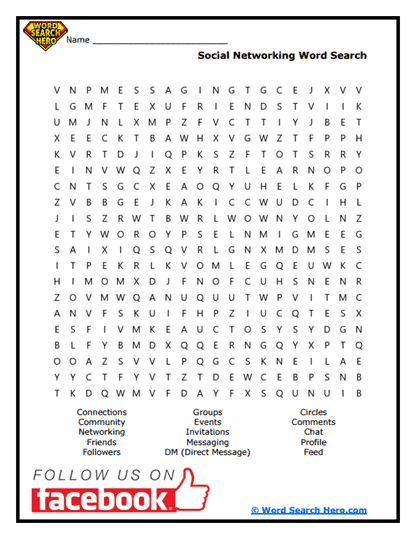 Social Networking Word Search