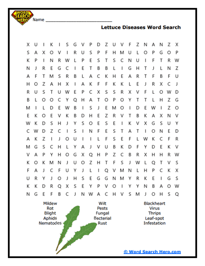 Lettuce Troubles Word Search