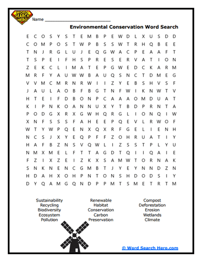 Eco Warriors Word Search