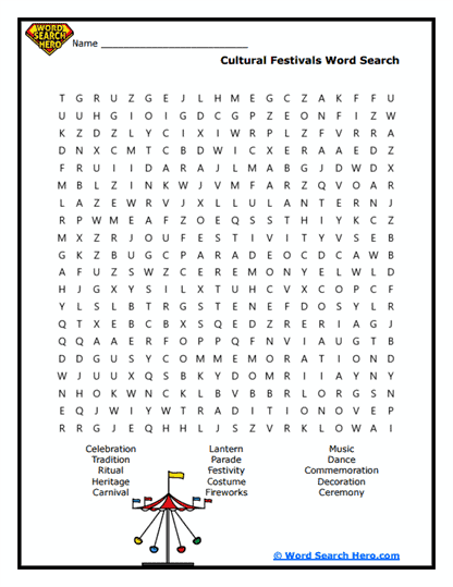 Festival Fun Word Search